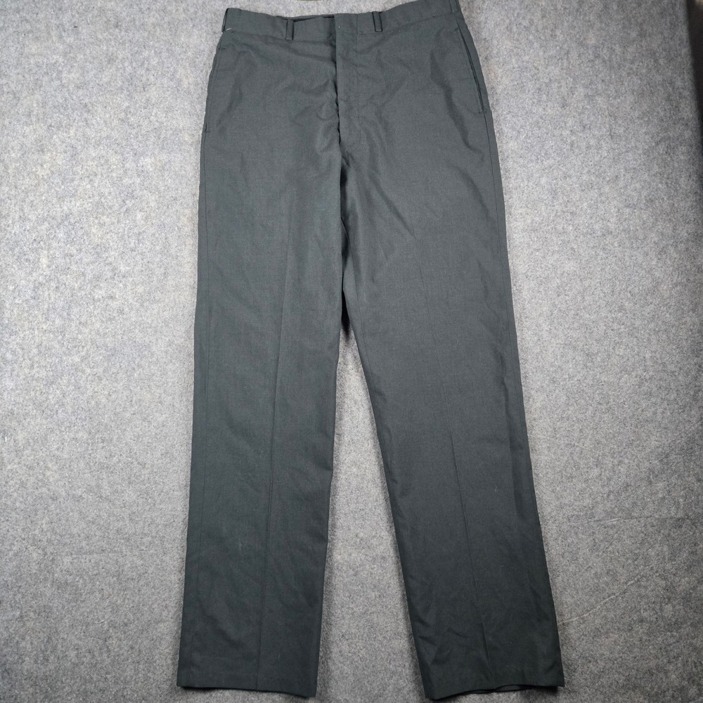 US Military Trousers Mens 34R Green AG-344 Tropical Wool Blend Vintage 80s Army